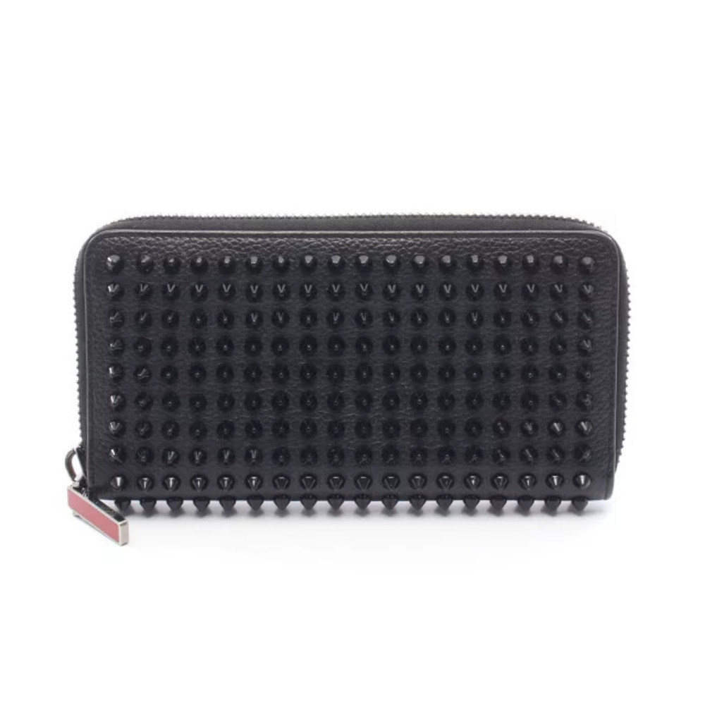 Christian Louboutin PANETTONE Round Long Wallet Leather Black